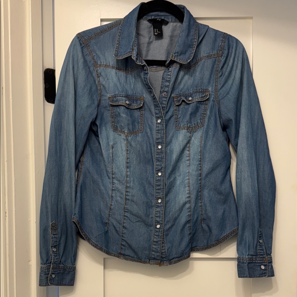 H&M Light Blue Denim Shirt